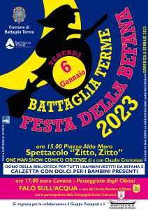 Locandina della festa della Befana 2023 - Comune di Battaglia Terme (PD)
